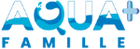Logo of Aqua Famille with blue text on a white background